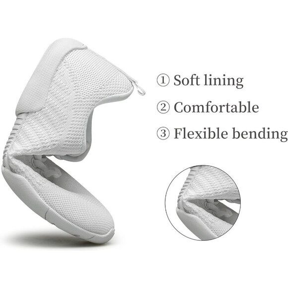 Girls White Cheerleading Shoes Breathable Youth Cheer Competition Sneakers - Picture 3 of 8